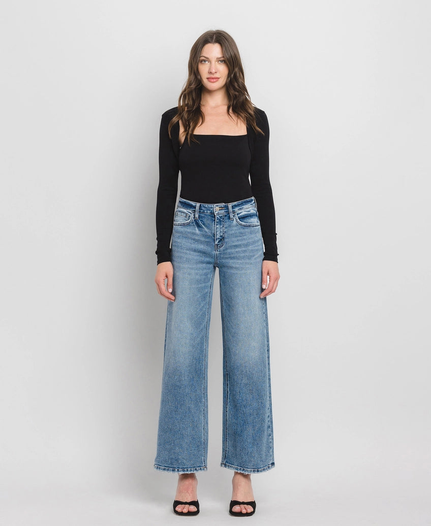 Wide Leg Comfort Stretch Jeans
