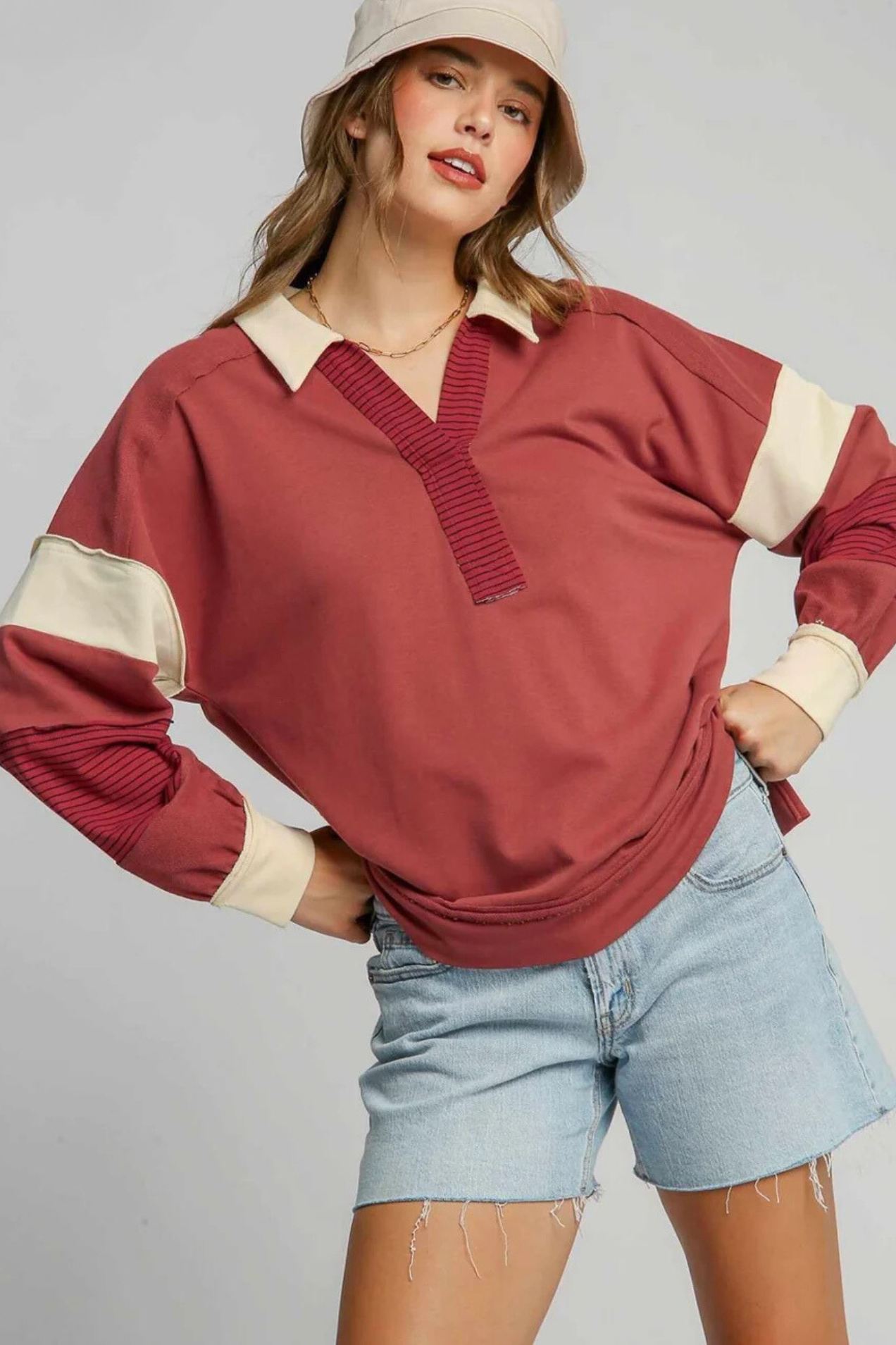 French Terry Long Sleeve Top
