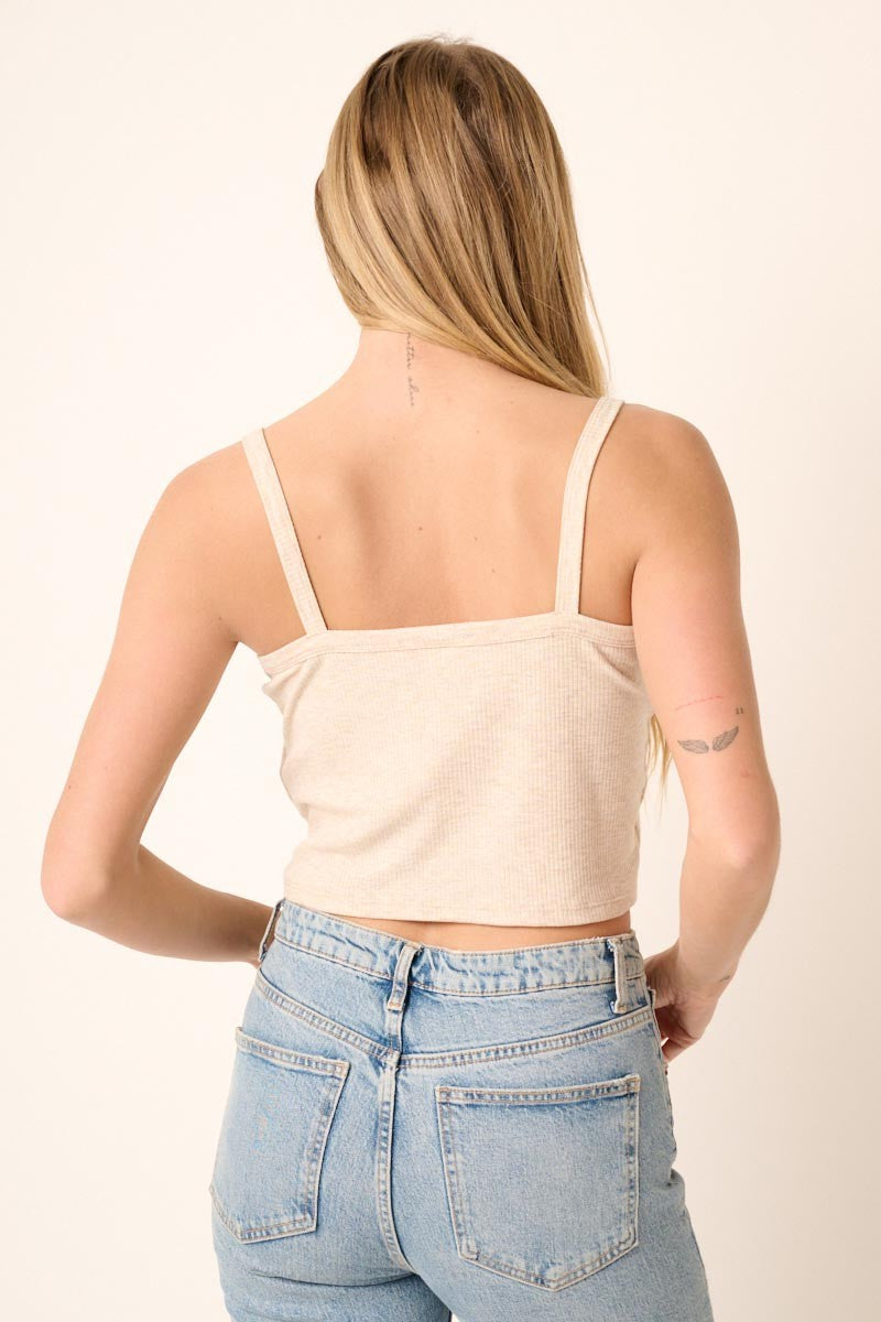Rib Knit Cropped Tank Top