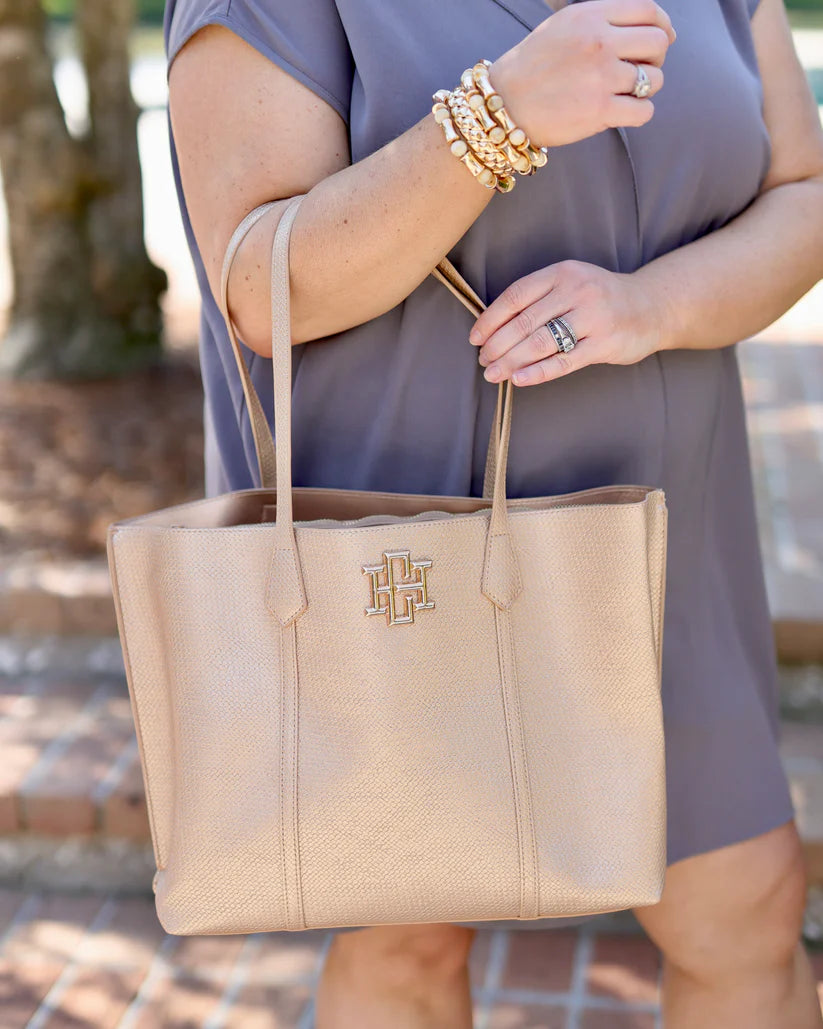 Heath Tote Bag in Woven Gold