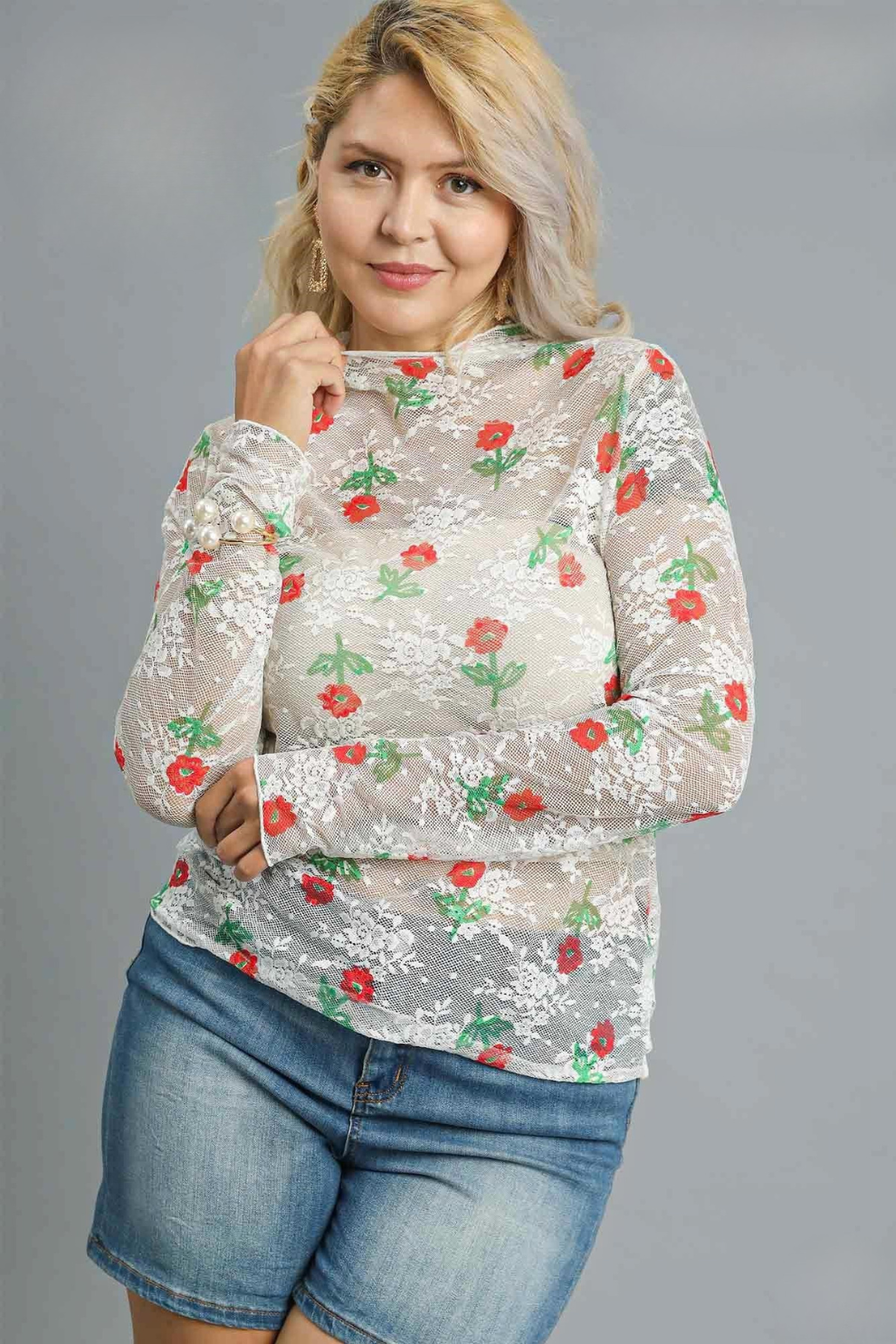 Bloom Mesh Floral Lace Top