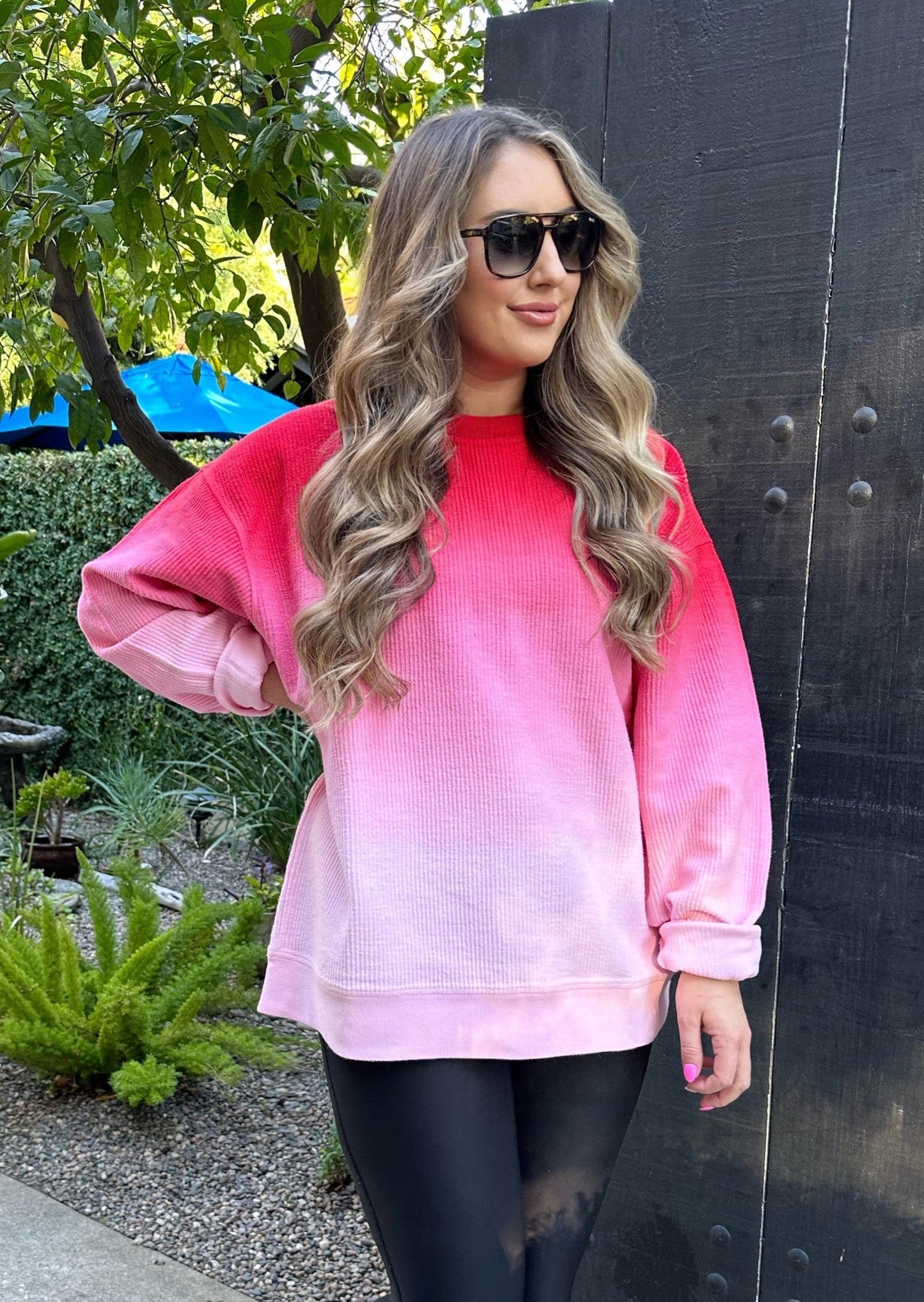 Ombre Luxe Corded Crew