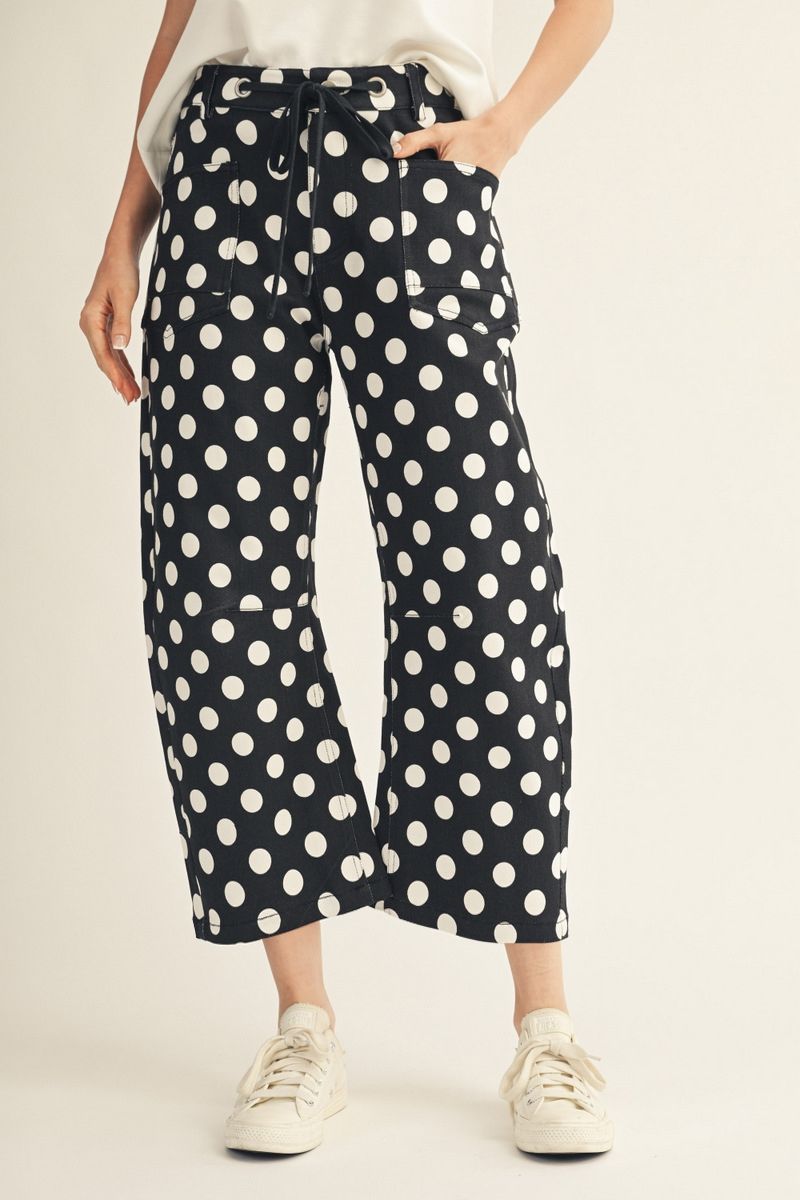 Polka Dot Barrel Pants