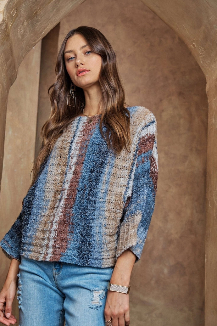 Boat Neck Stripe Sweater
