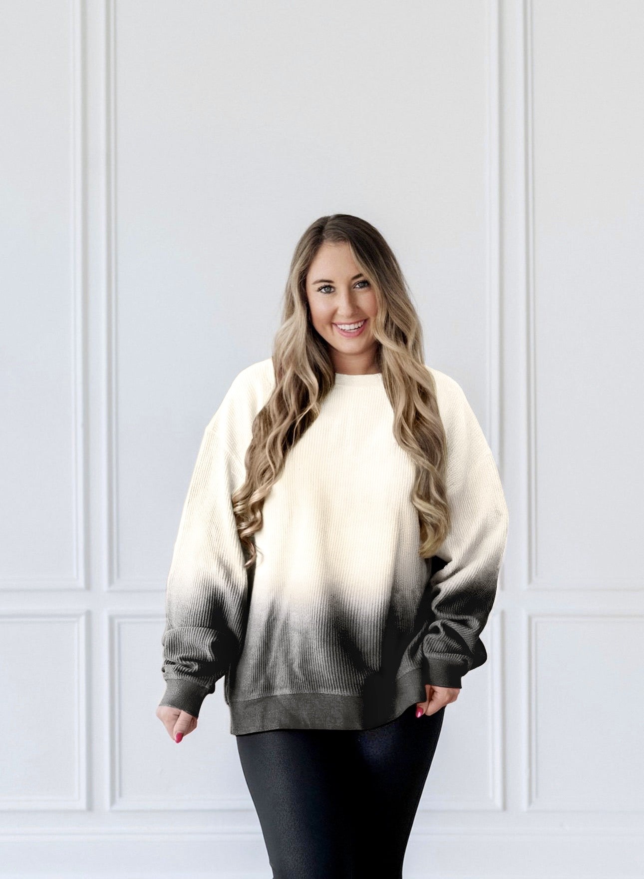 Ombre Luxe Corded Crew