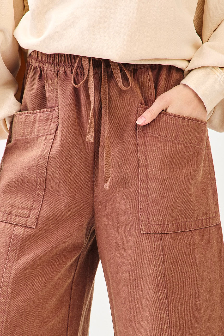 Wide Leg Twill Pants