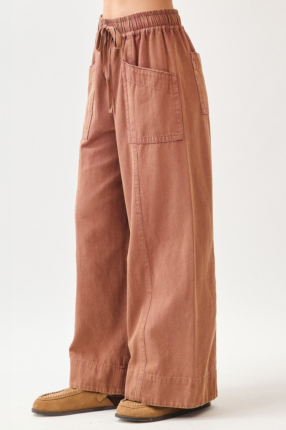 Wide Leg Twill Pants