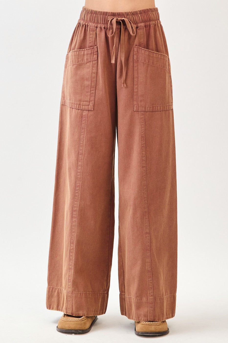 Wide Leg Twill Pants