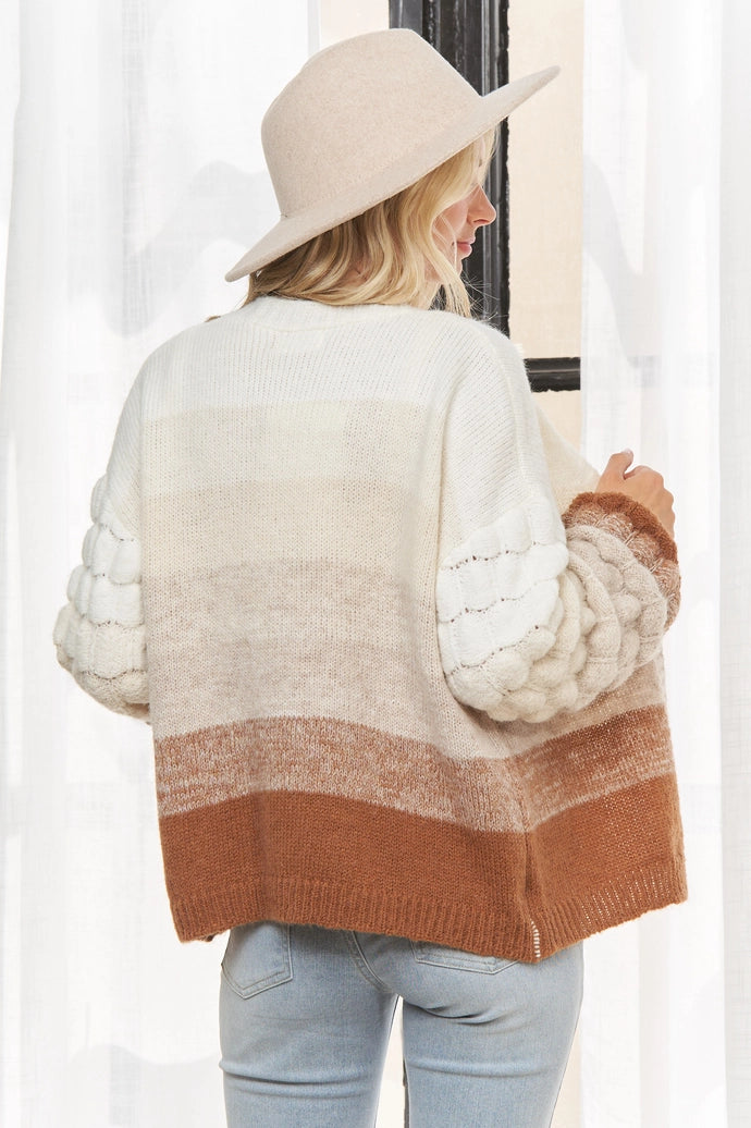 Bubble Sleeve Cardigan