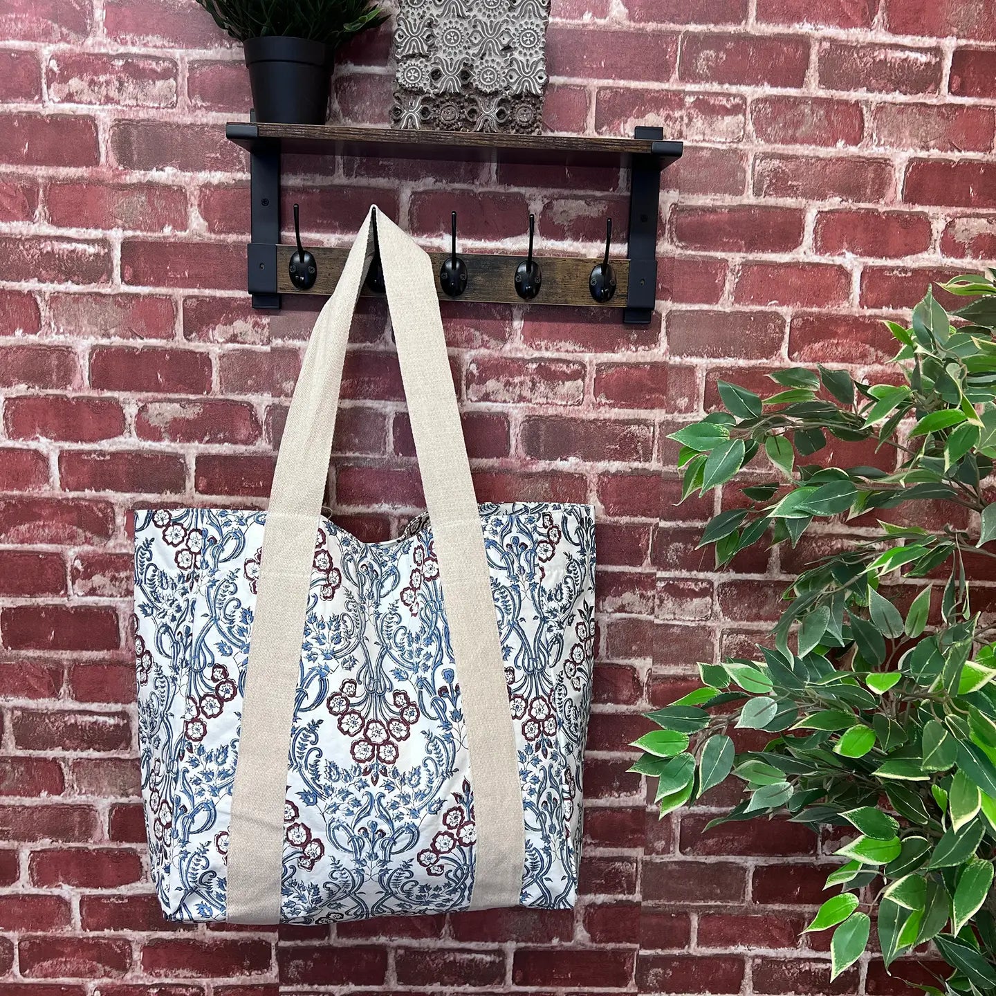 Chandelier Flowers Handcrafted Canvas Bag