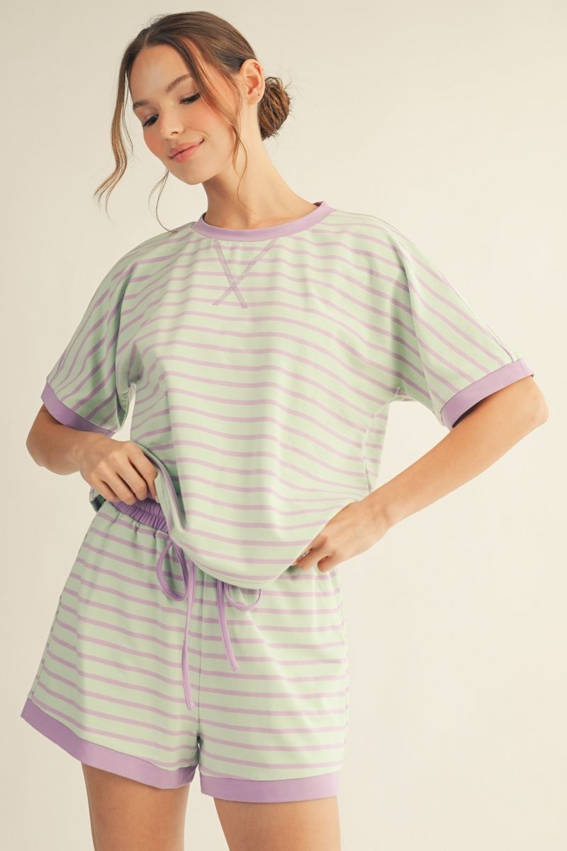 Mint Stripe Shorts