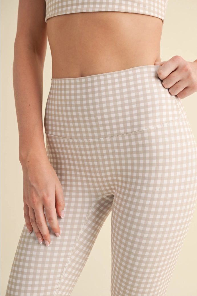 Gingham Print Aligned Performance High-Rise Leggings