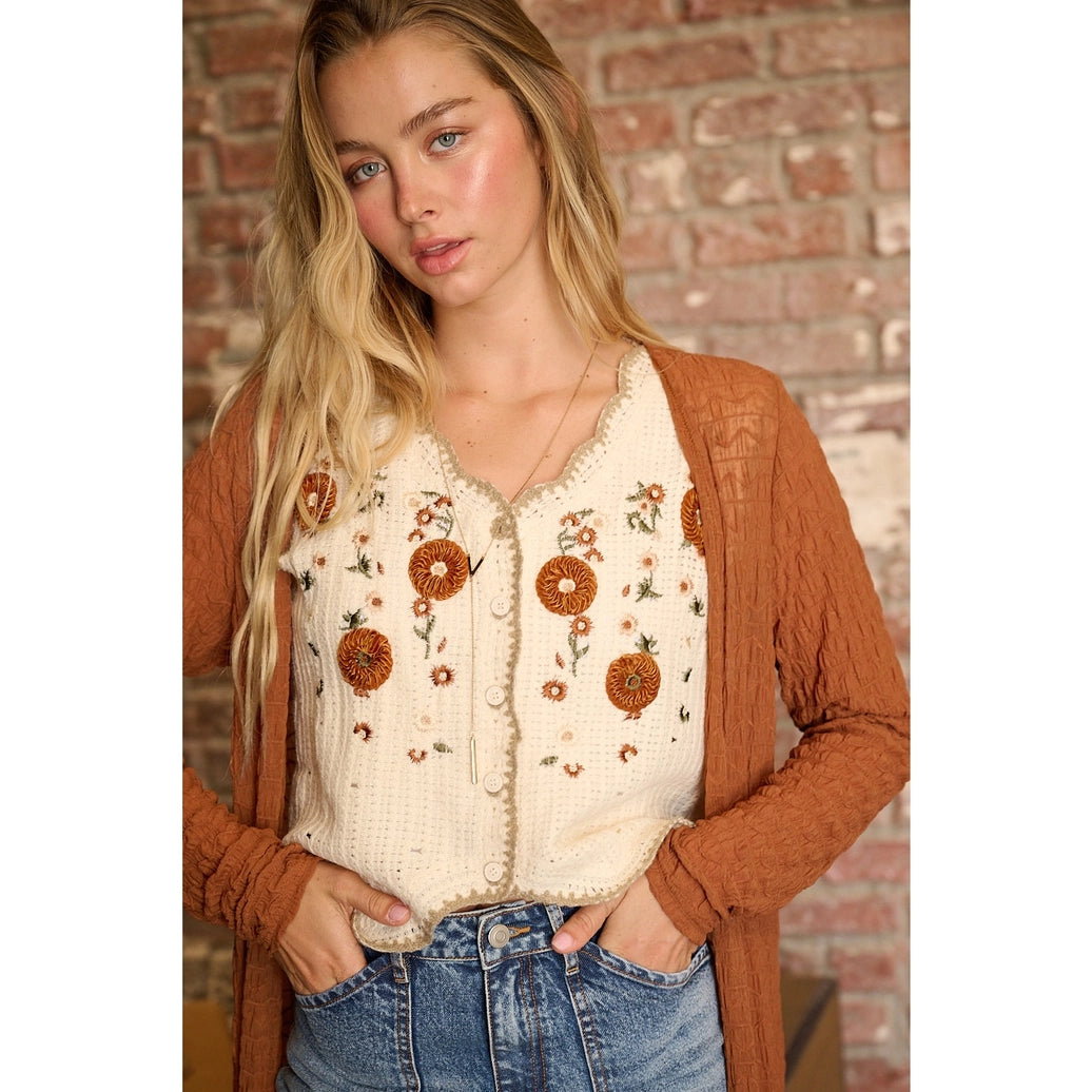 Floral Crochet Vest