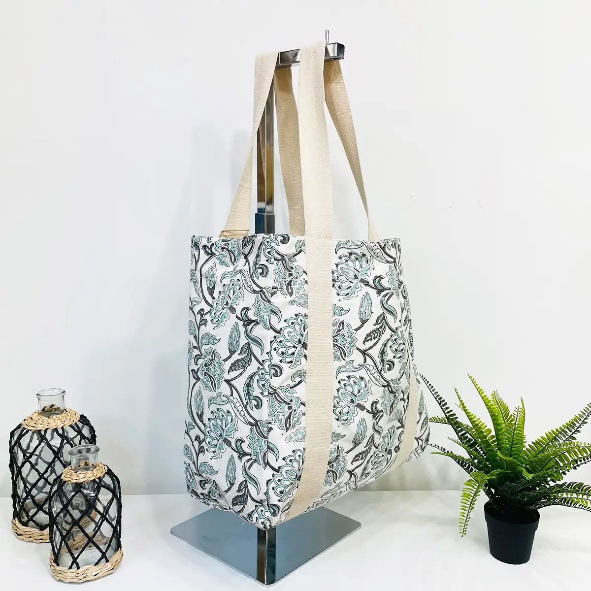 Teal Oasis Handcrafted Canvas Bag