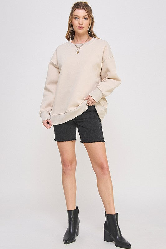 Round Neck Oversized Sweatshirt