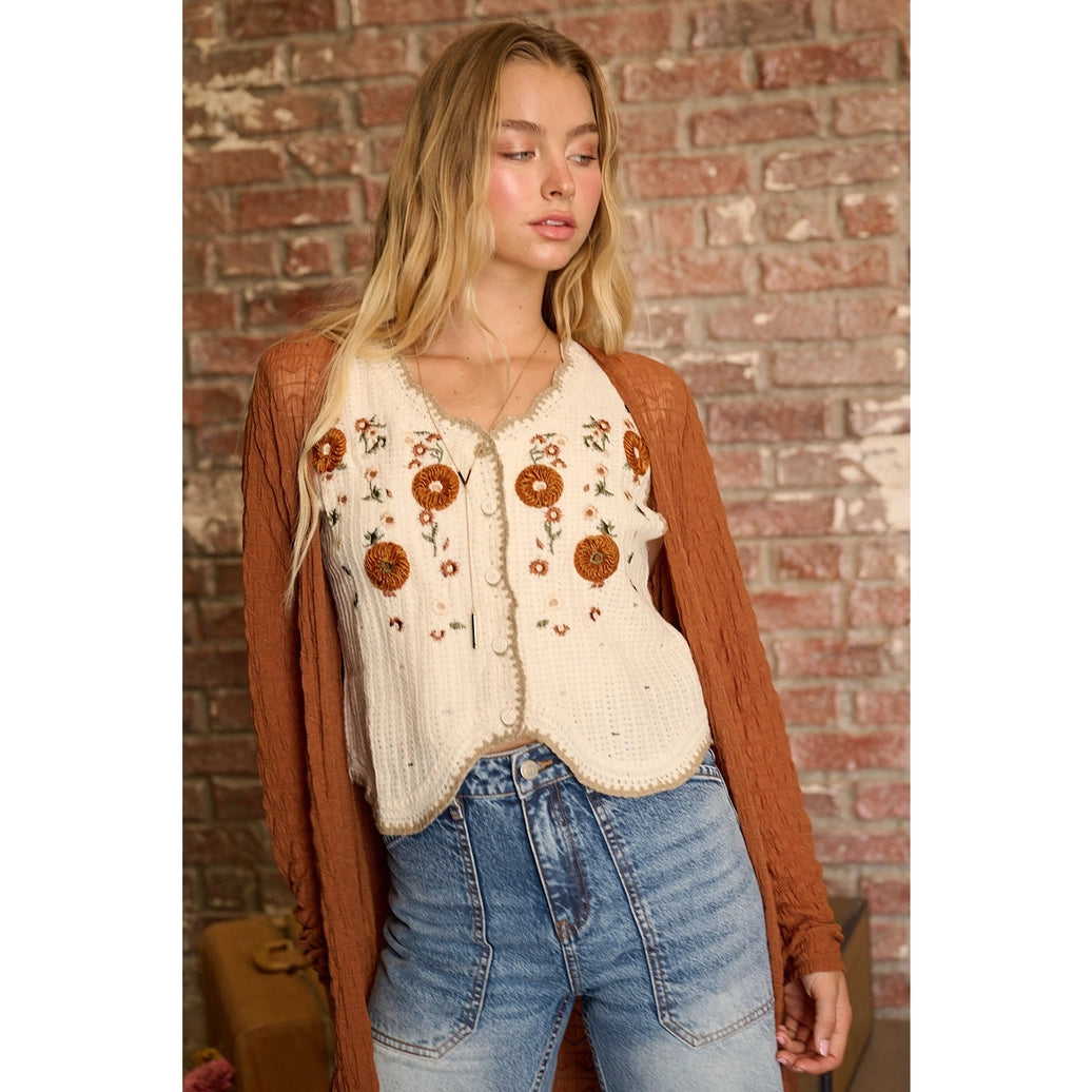 Floral Crochet Vest