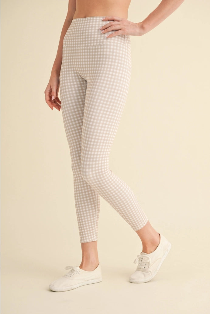 Gingham Print Aligned Performance High-Rise Leggings
