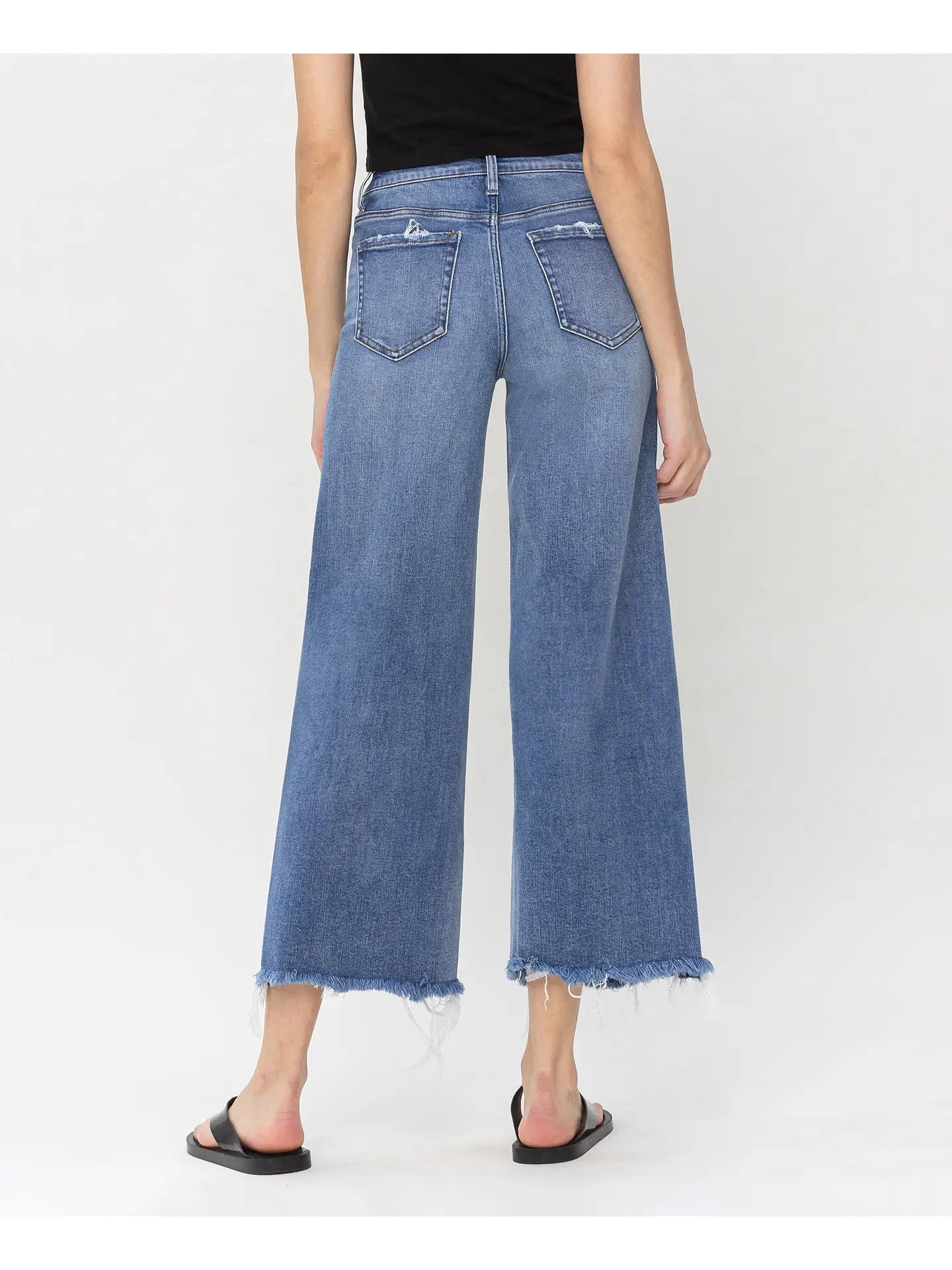 High Rise Crop Wide Leg Jeans