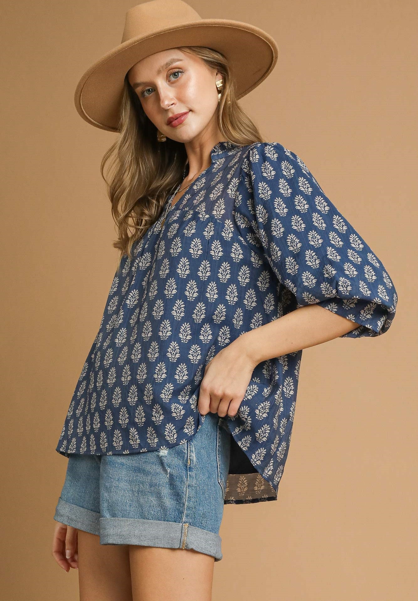 Floral Split Blouse