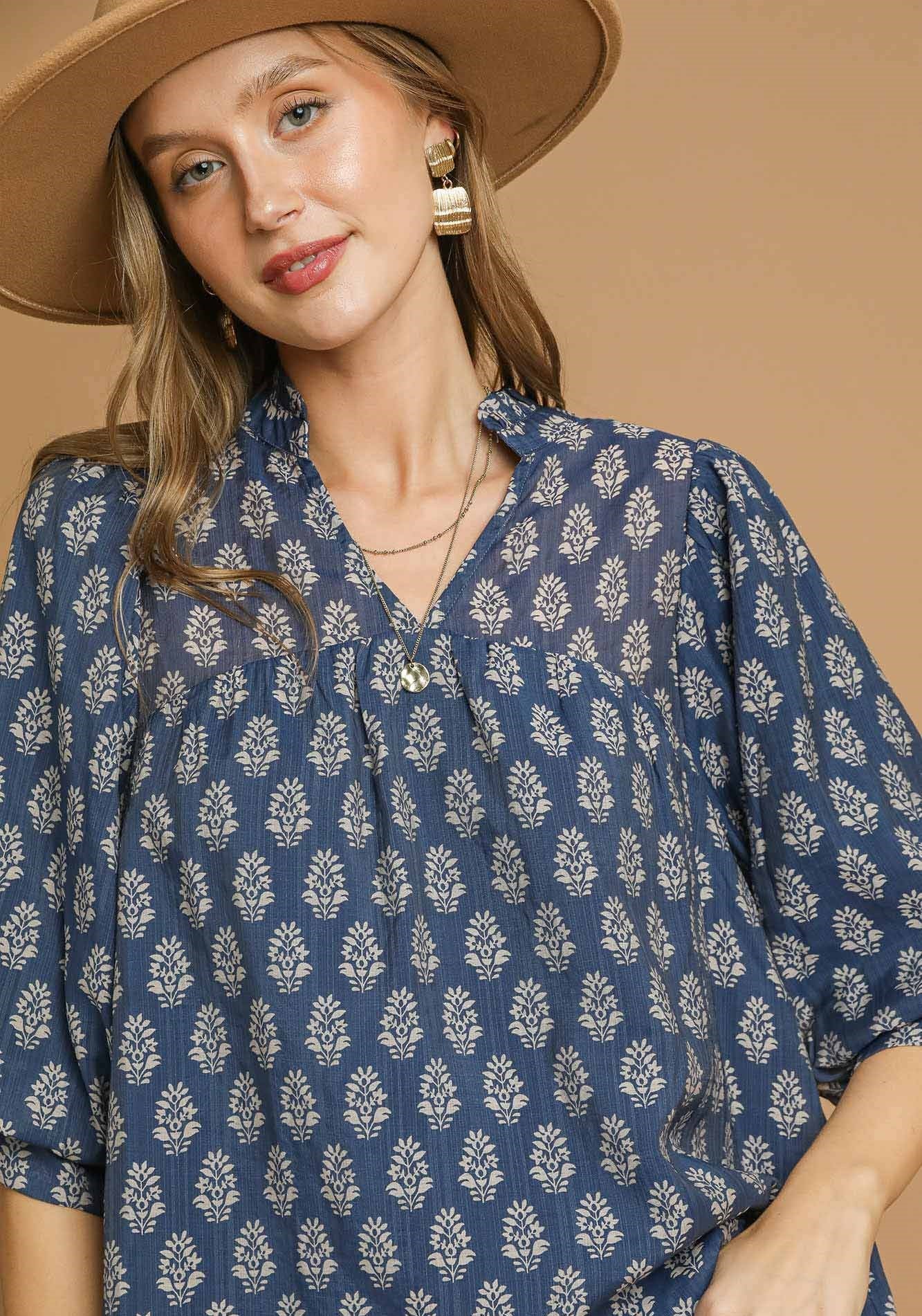 Floral Split Blouse