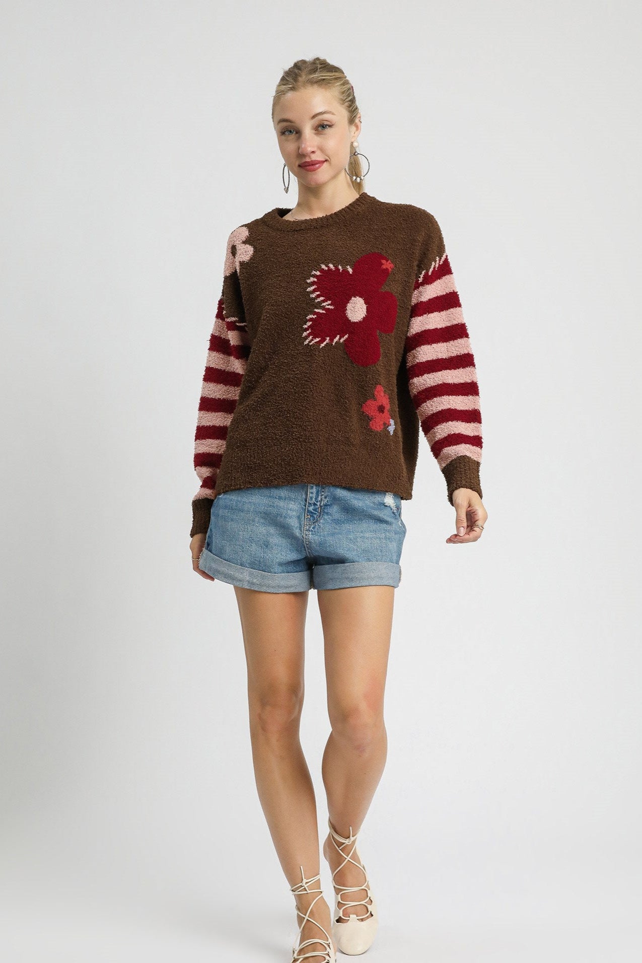 Flower Stripe Sweater