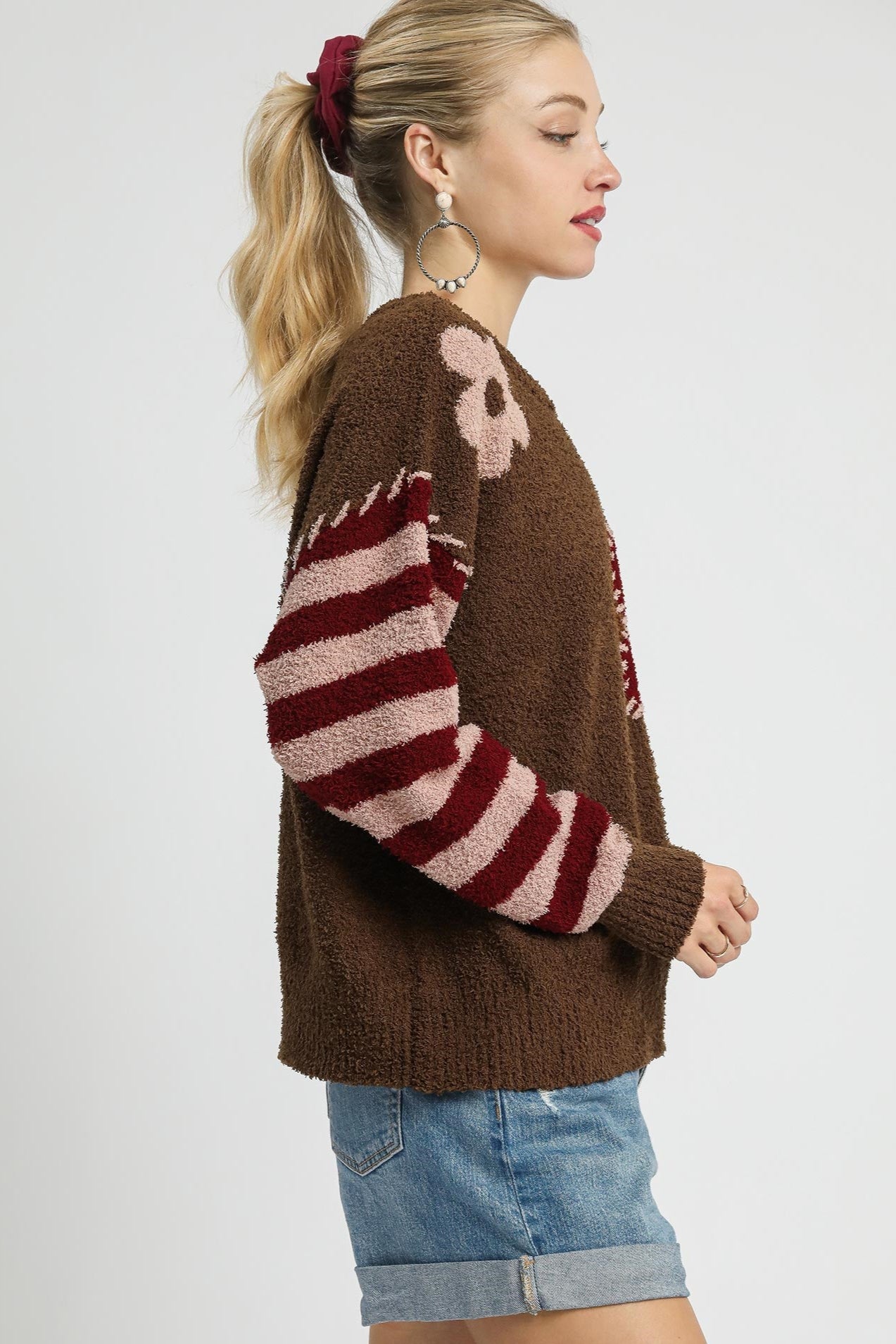 Flower Stripe Sweater