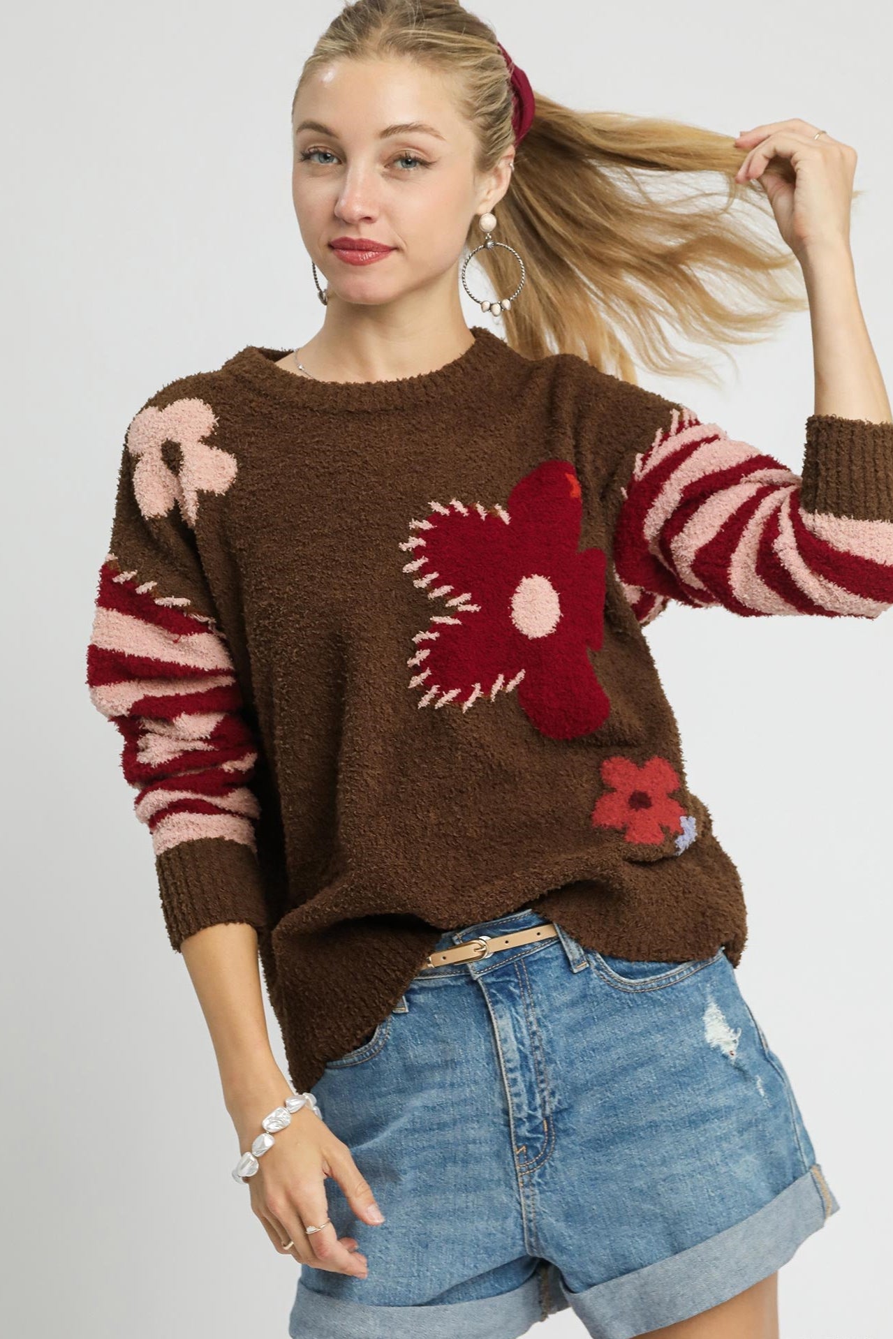 Flower Stripe Sweater