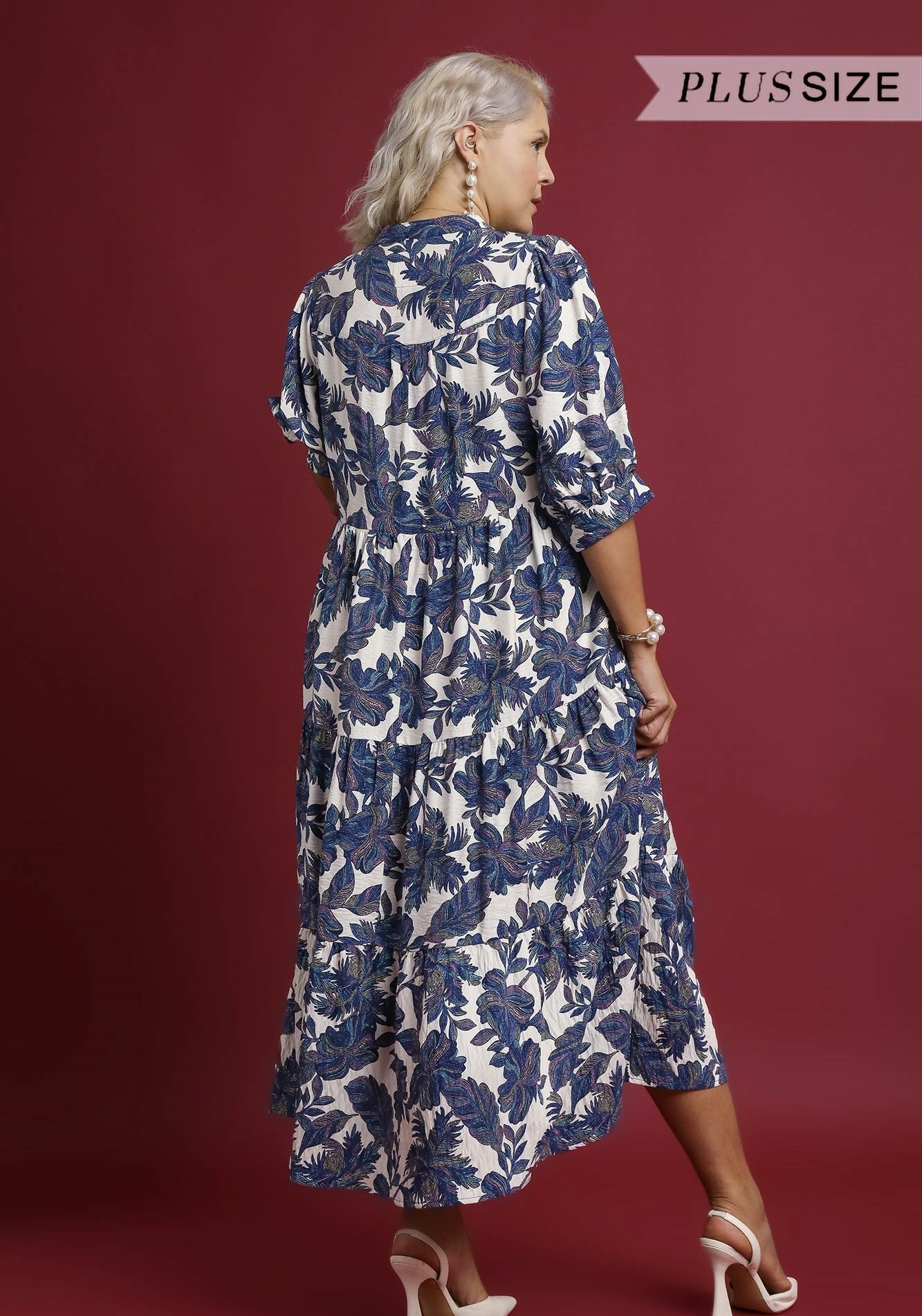 Boho Leaf Tiered Dress