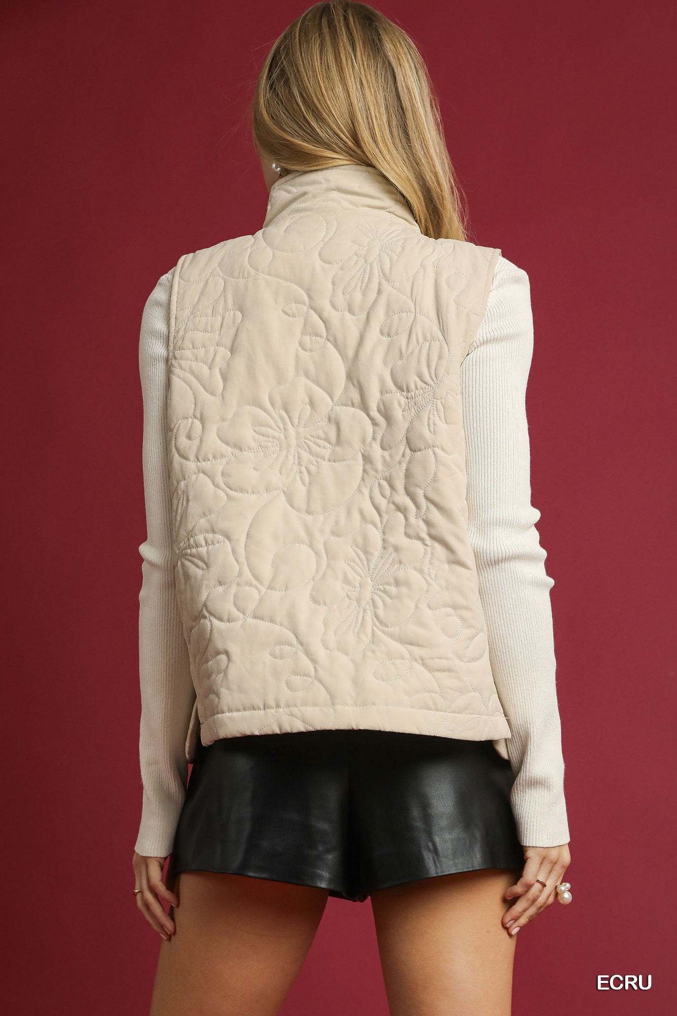 Quilted Floral Vest