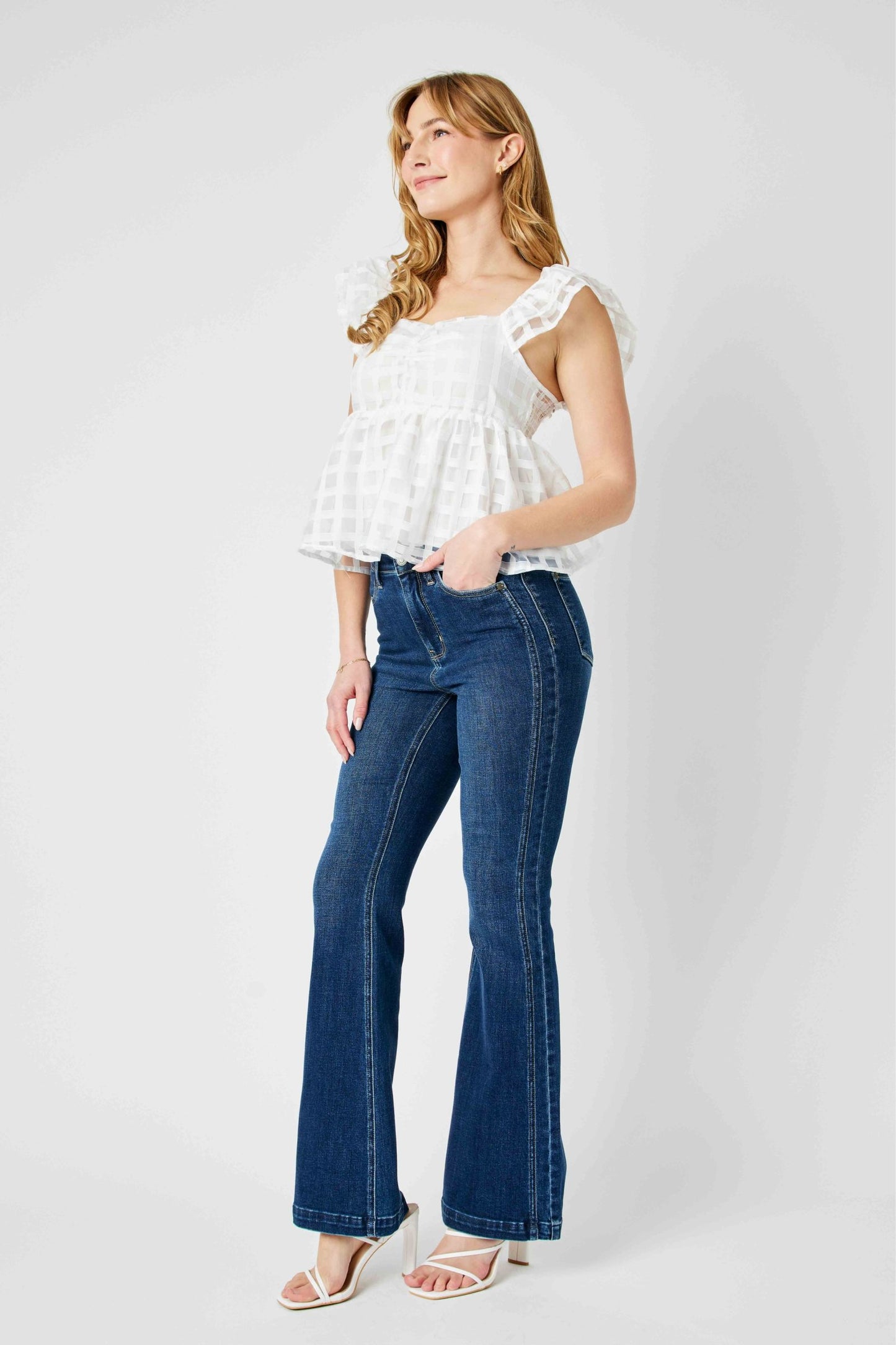 High Waist Flare Detail