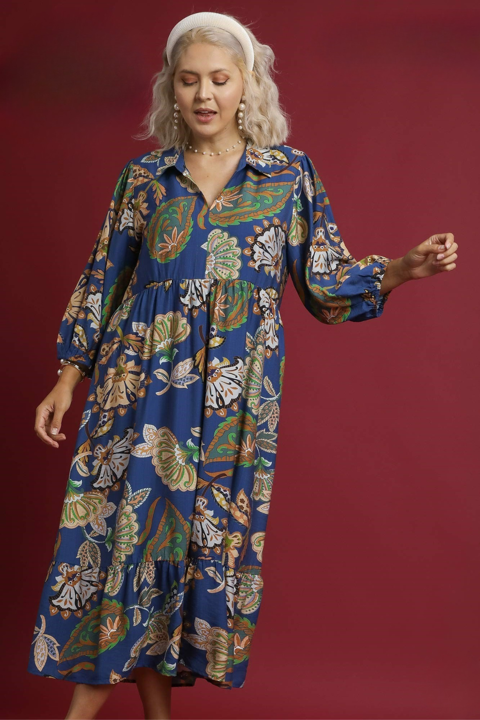 Boho Paisley Midi Dress