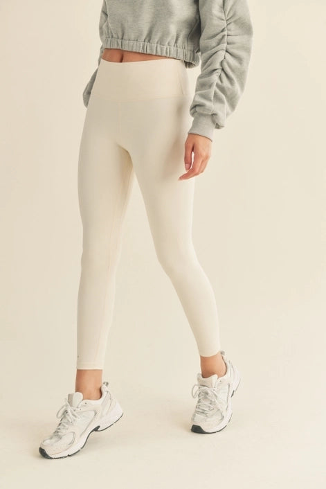 Cream Aligned Performance High-Rise Leggings