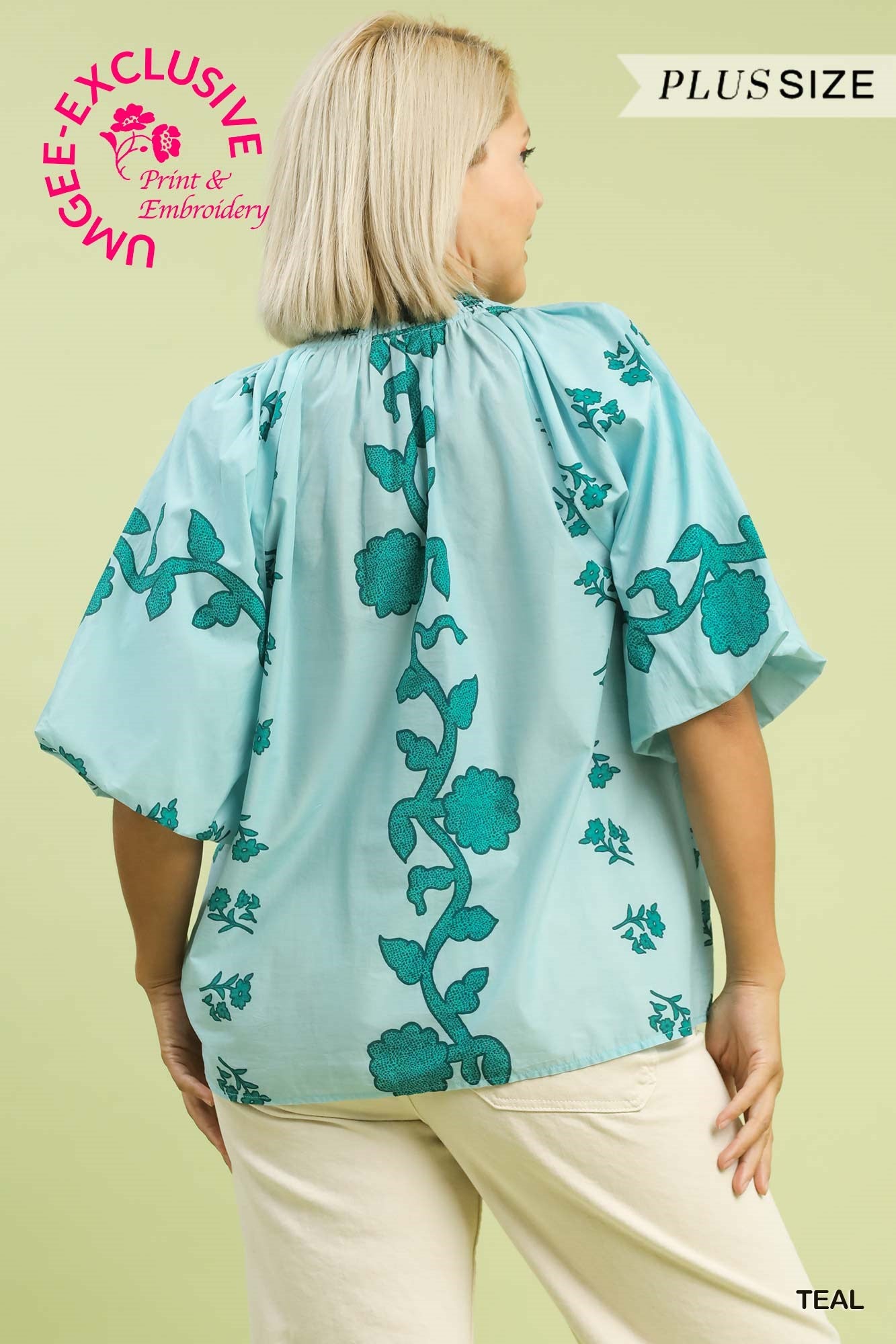 Wide Sleeve Floral Top