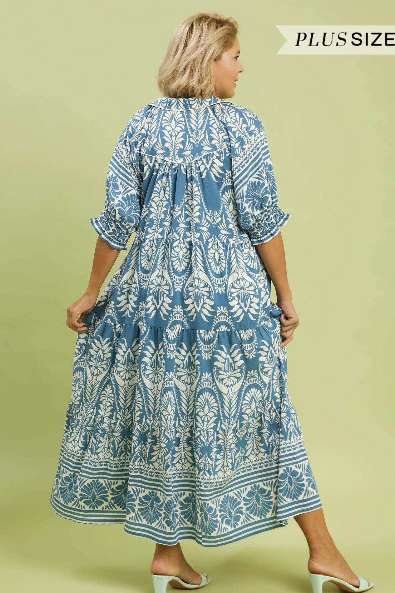 Border Print Midi Dress