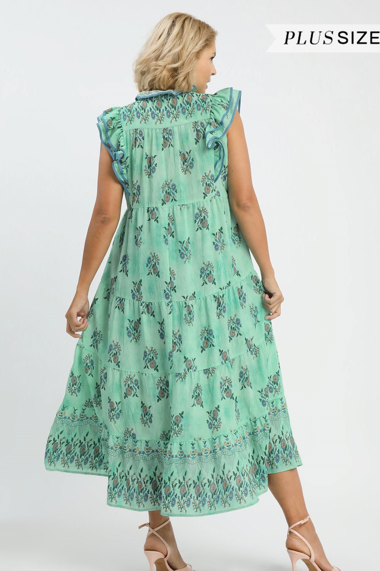 Floral Tiered Ruffle Midi Dress