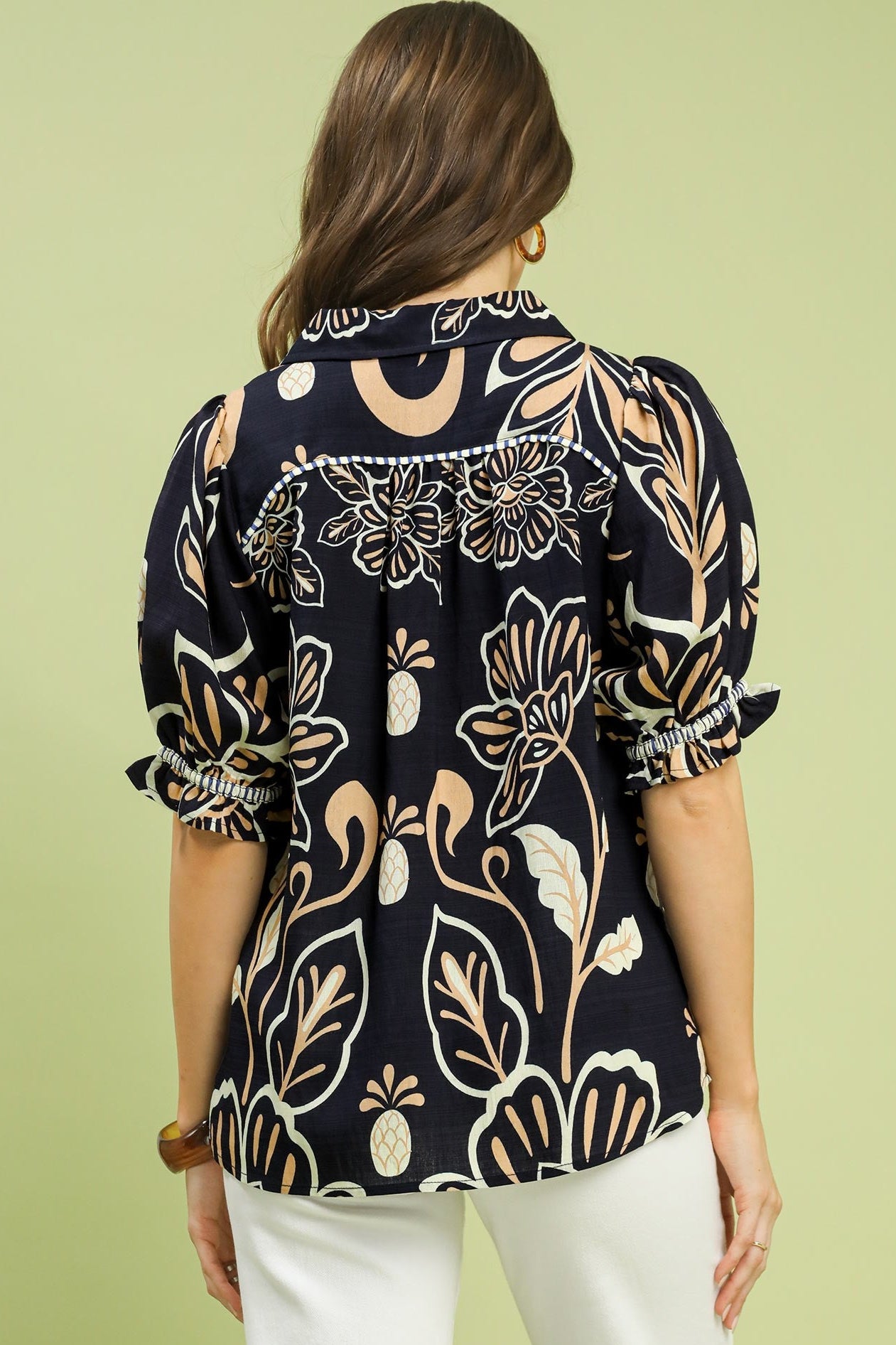 Floral Print Puff Sleeve Top