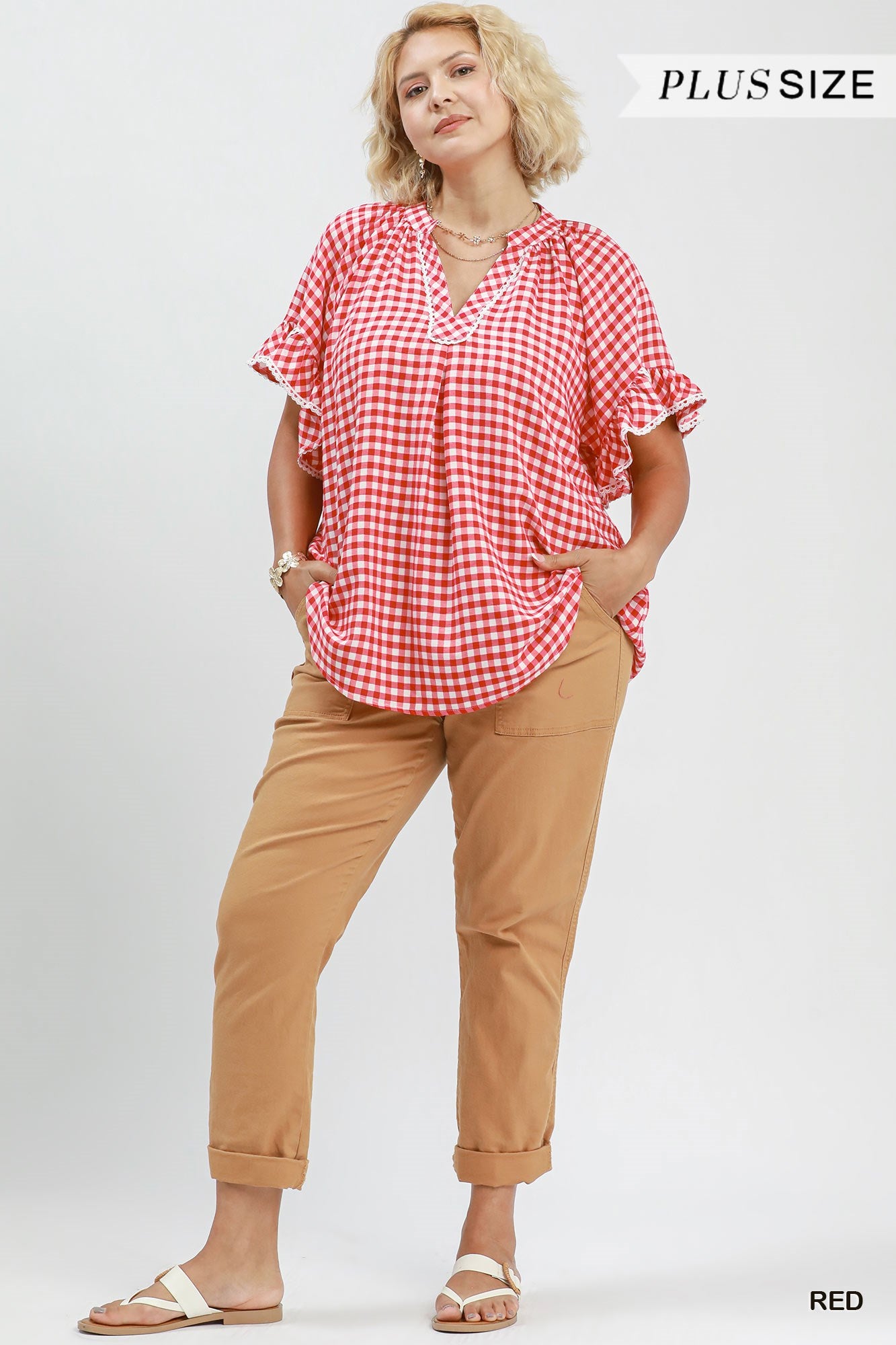 Gingham Ruffle Top
