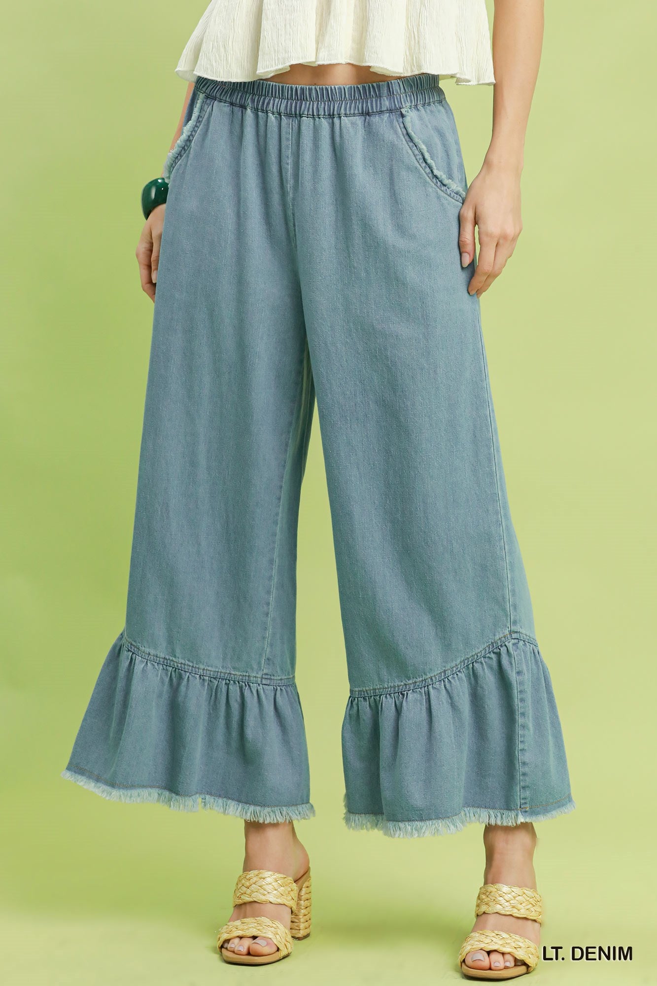 Frayed Wide Leg Pants