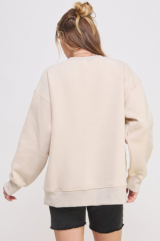 Round Neck Oversized Sweatshirt