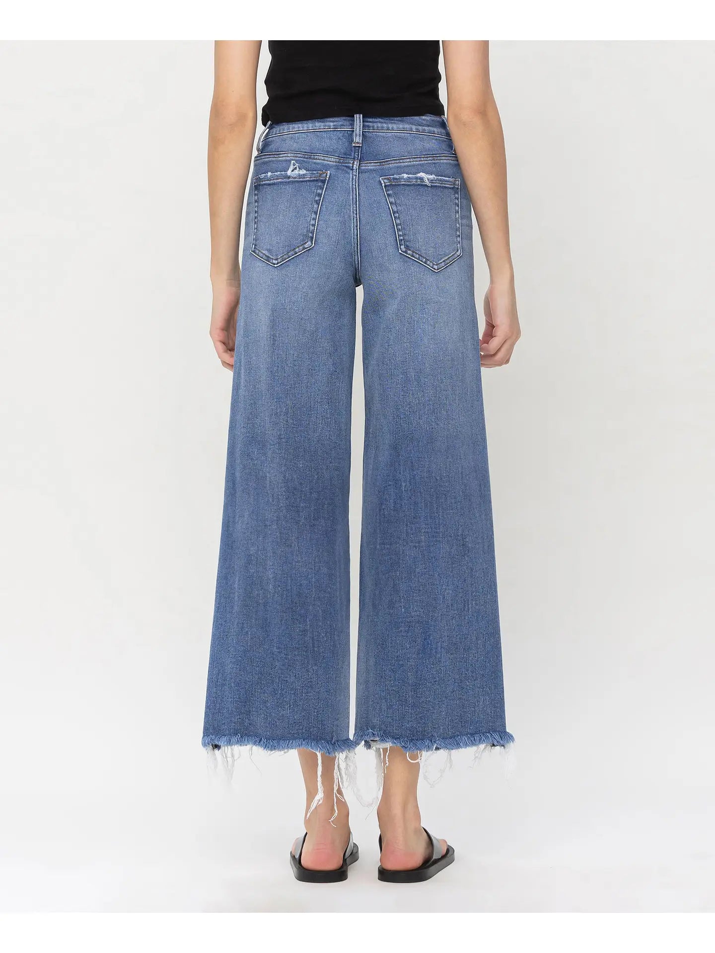 High Rise Crop Wide Leg Jeans