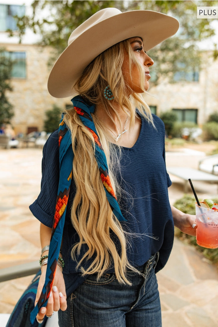 Dolman V-Neck Blouse