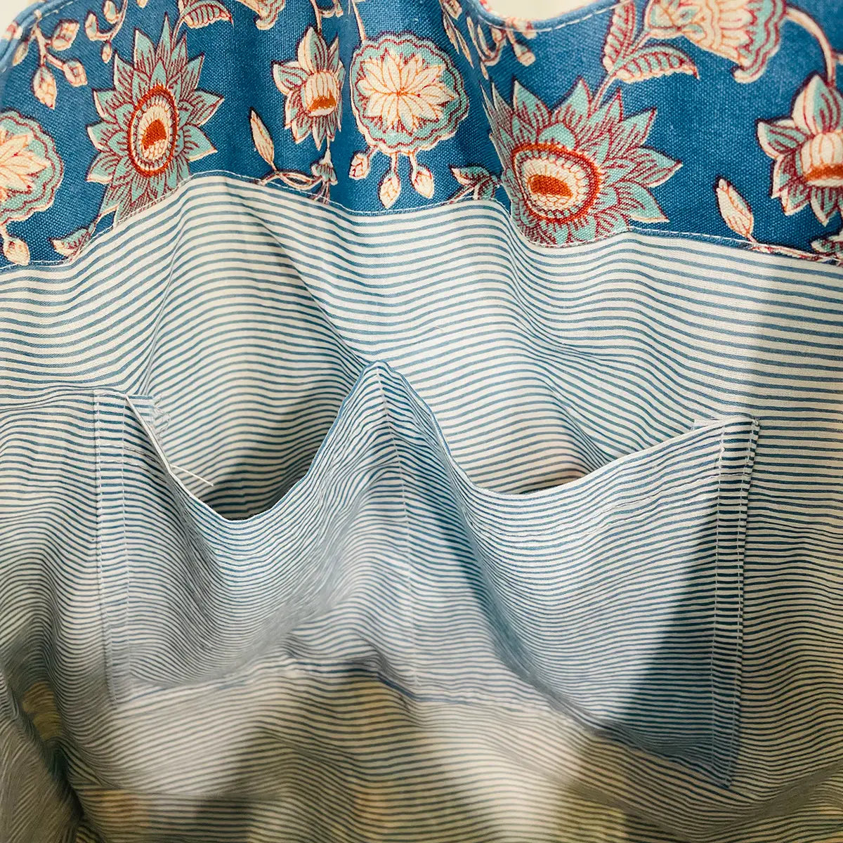 Denim Floral Handcrafted Canvas Bag