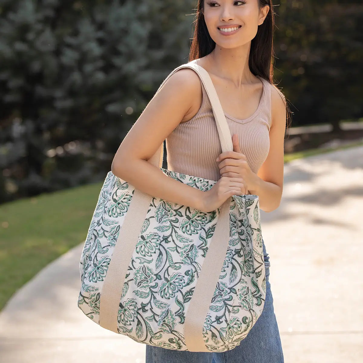 Teal Oasis Handcrafted Canvas Bag