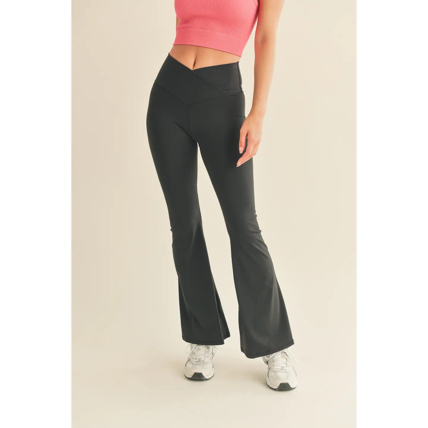 High Waist Crossover Flare Legging