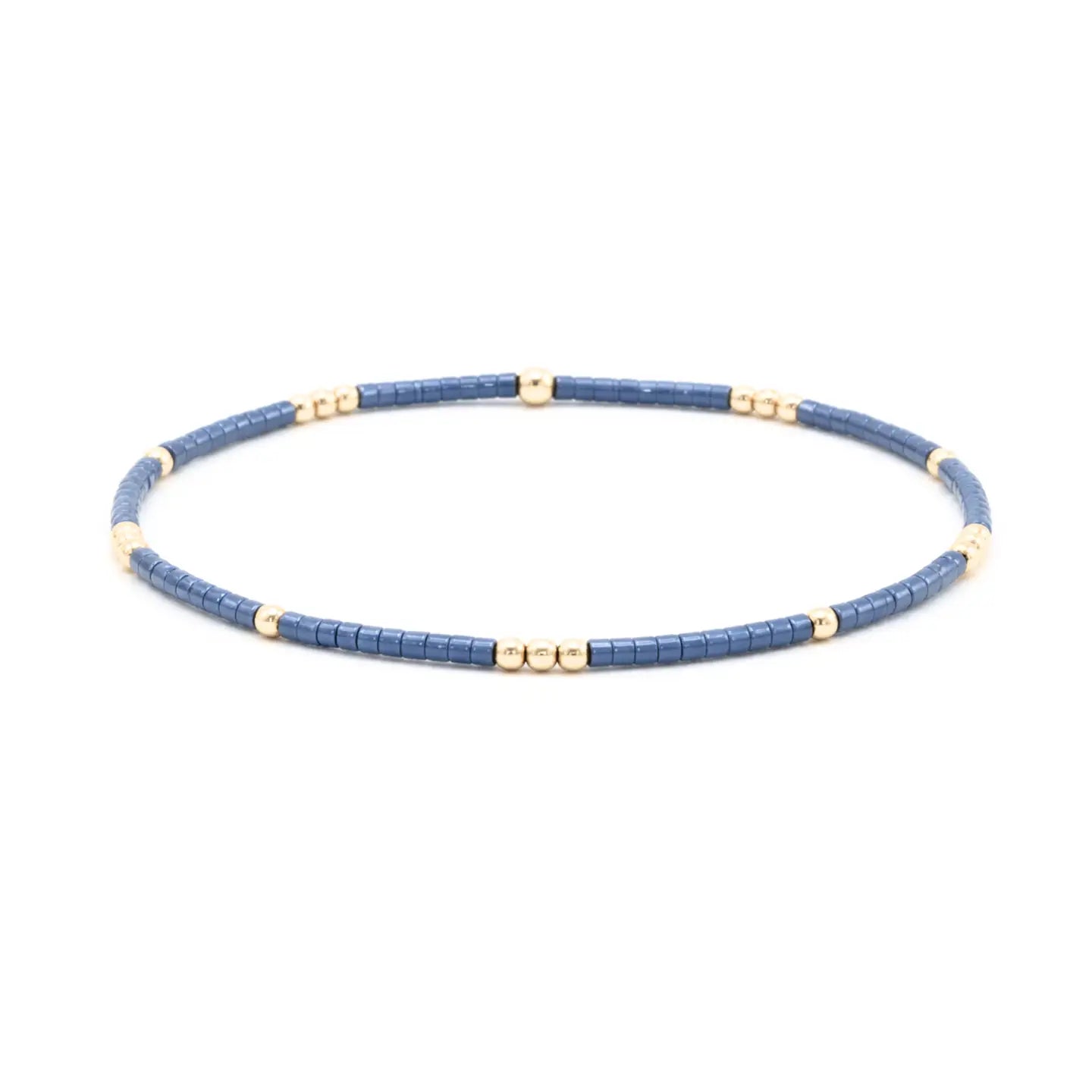 2mm Newport Steel Blue + Gold Filled Waterproof Bracelet