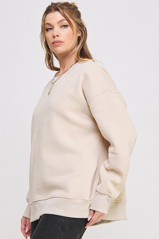 Round Neck Oversized Sweatshirt