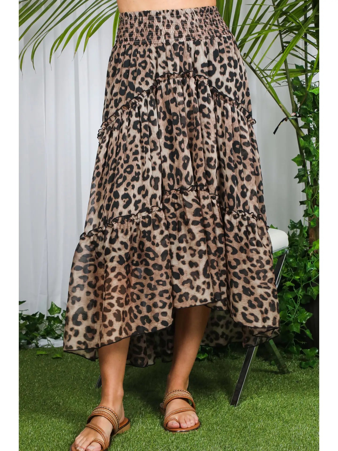 Leopard Tiered Skirt