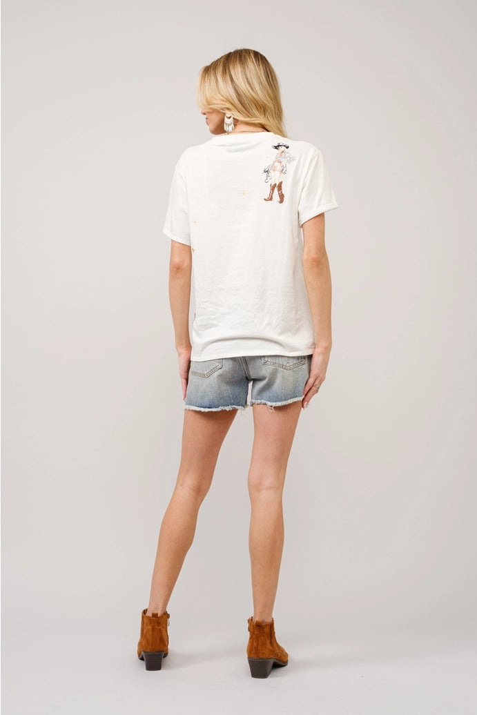 Western Motif Embroidered Graphic Tee