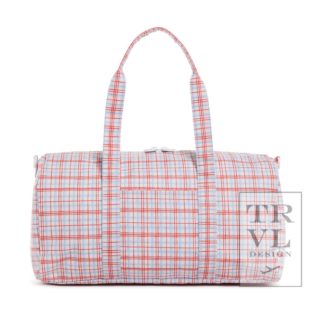 Weekender Duffel Bag in Classic Plaid Red