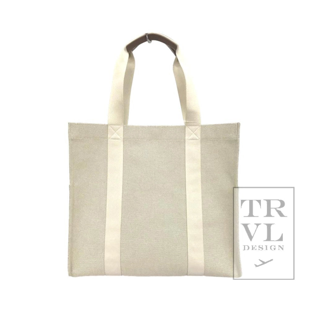 Luxe Linen XL Runaround Tote - Sand-Coco
